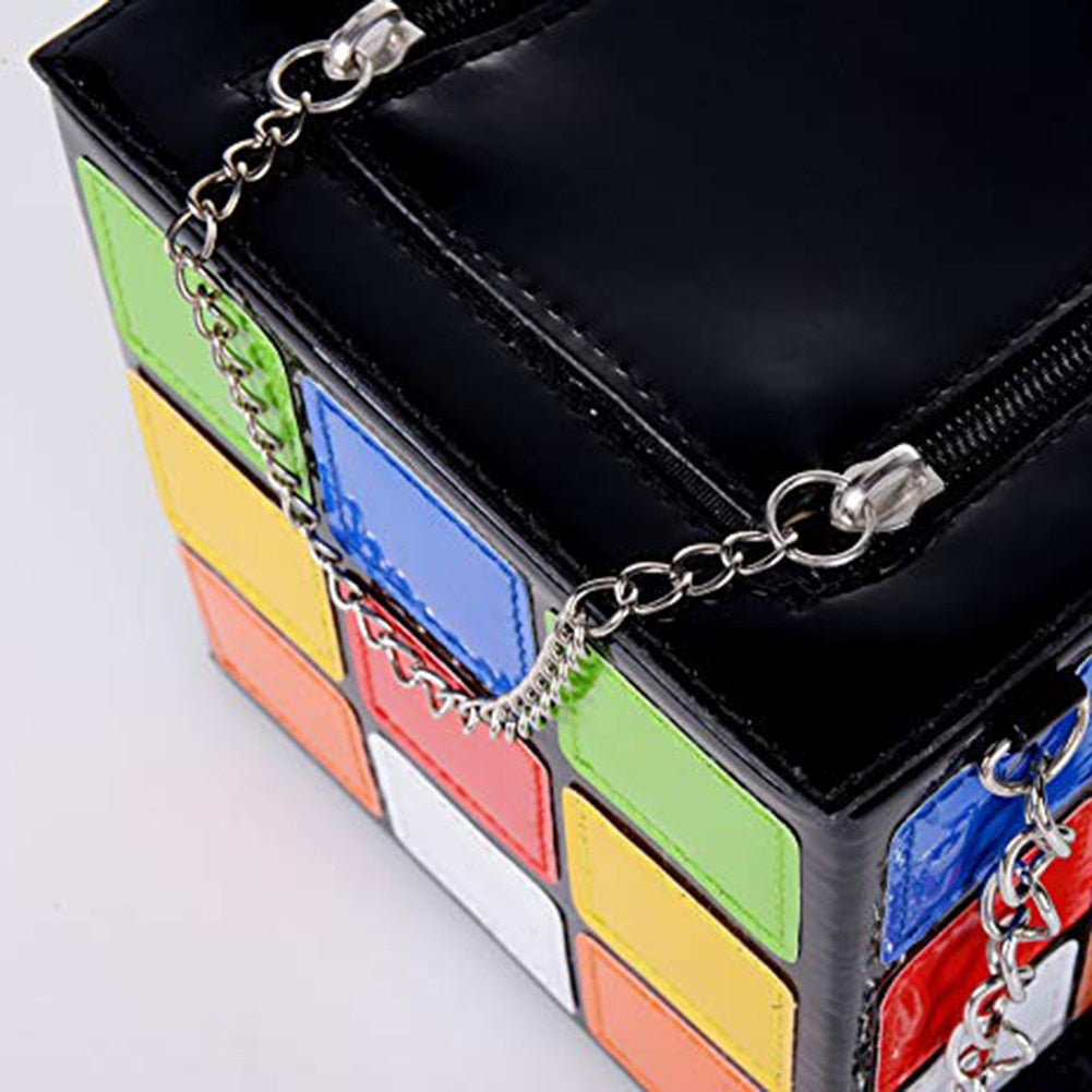 Cubic Box Chain Tote Bag