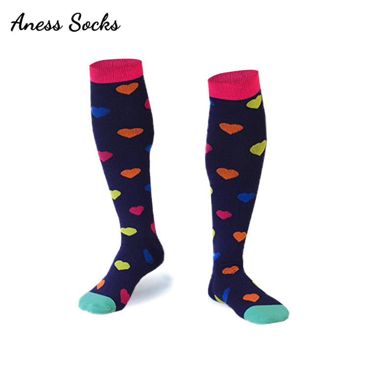 Unisex Patterned Graduated Compression Socks 15-25mmHg – Fun Print Long Tube Sport Socks