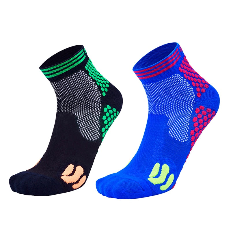 Unisex Compression Sports Socks 10-15mmHg – Breathable Cotton Nylon Running & Cycling Socks