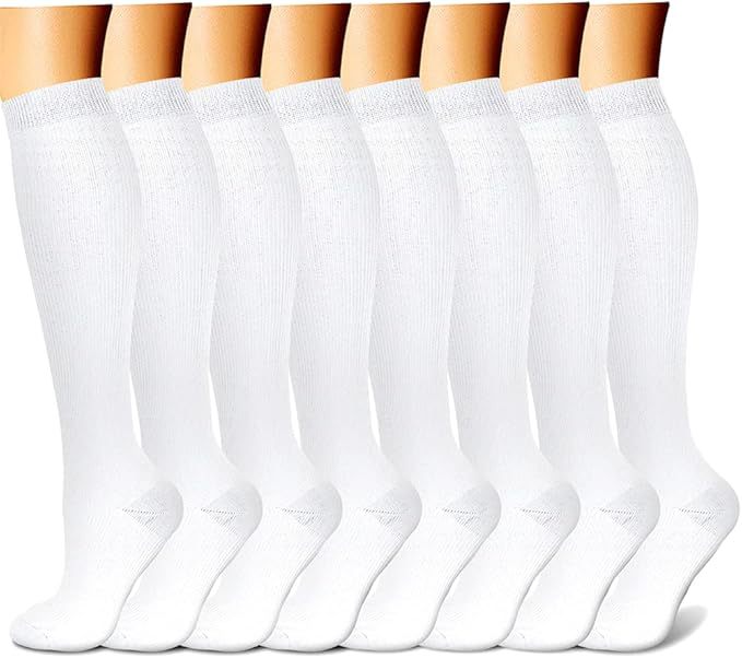 Long Tube Compression Socks 6-Pack – Men & Women Sports, Cycling & Yoga