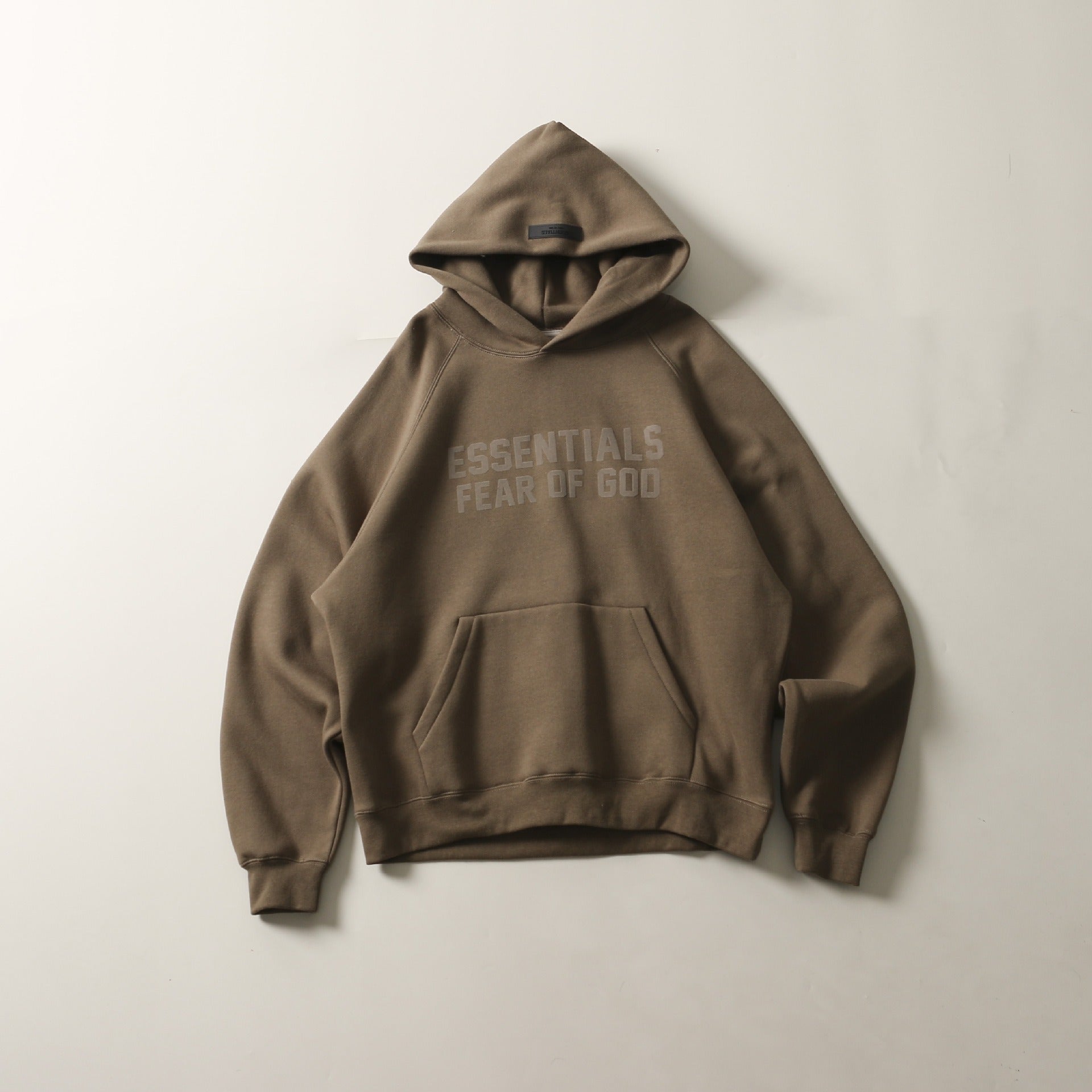 Double Row Flocked Letter Print Raglan Hoodie