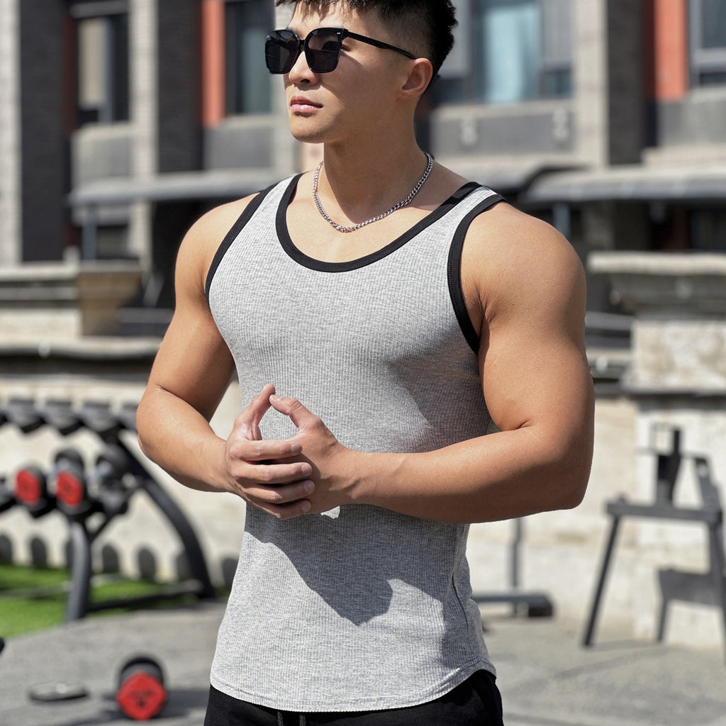 Men's Sleeveless Muscle Fitness Vest — Sports Tank Top for Running & Gym