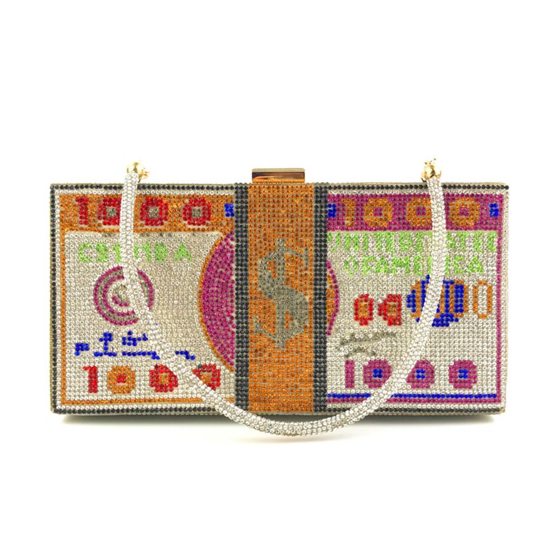 Rhinestone Money Stack Clutch