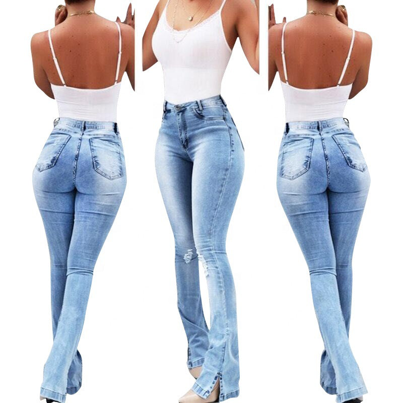 Women's High Waist Stretch Flare Jeans