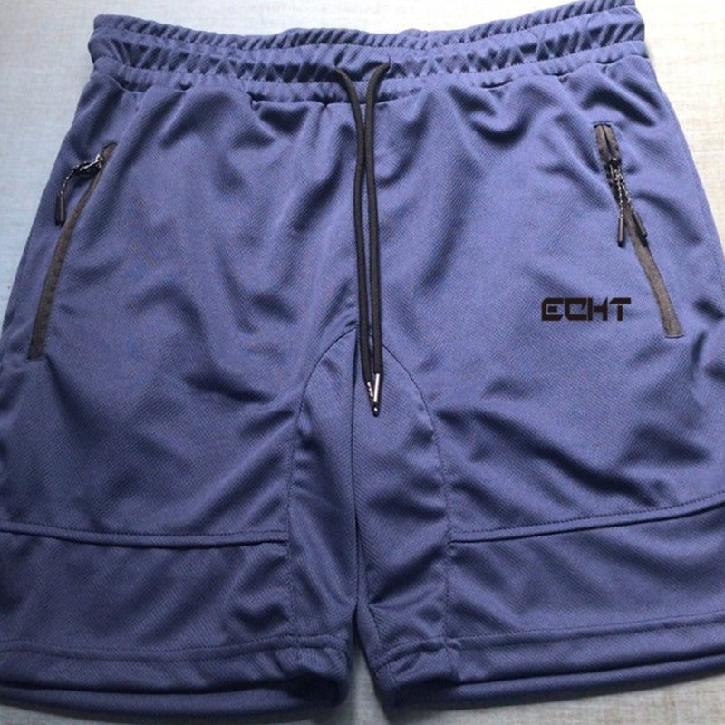 Men's Running Zipper Pocket Shorts — Mesh Breathable Fitness Training & Beach Shorts