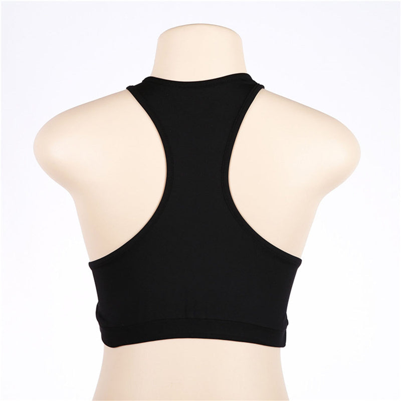Women's Black Mesh Yoga Tank Top — Fitness Sports Bra Vest