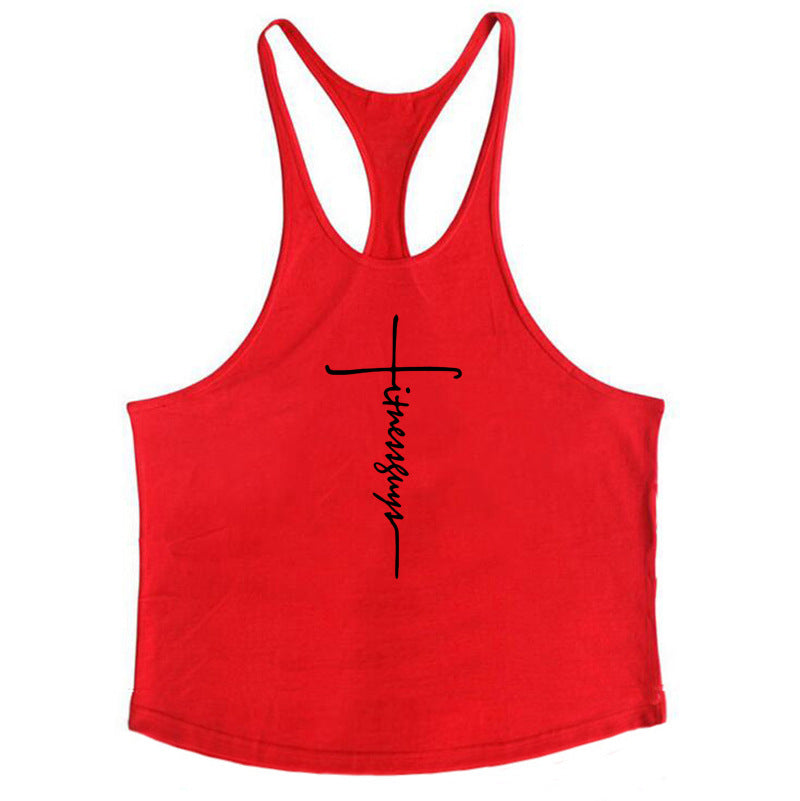 Men's Pure Cotton Bodybuilding Vest — Deep-Cut Thin Strap Muscle Sling Tank