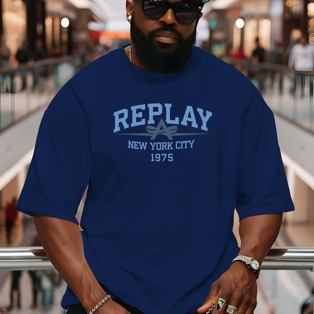 Men's Cotton Letter Print Short-Sleeve T-Shirt