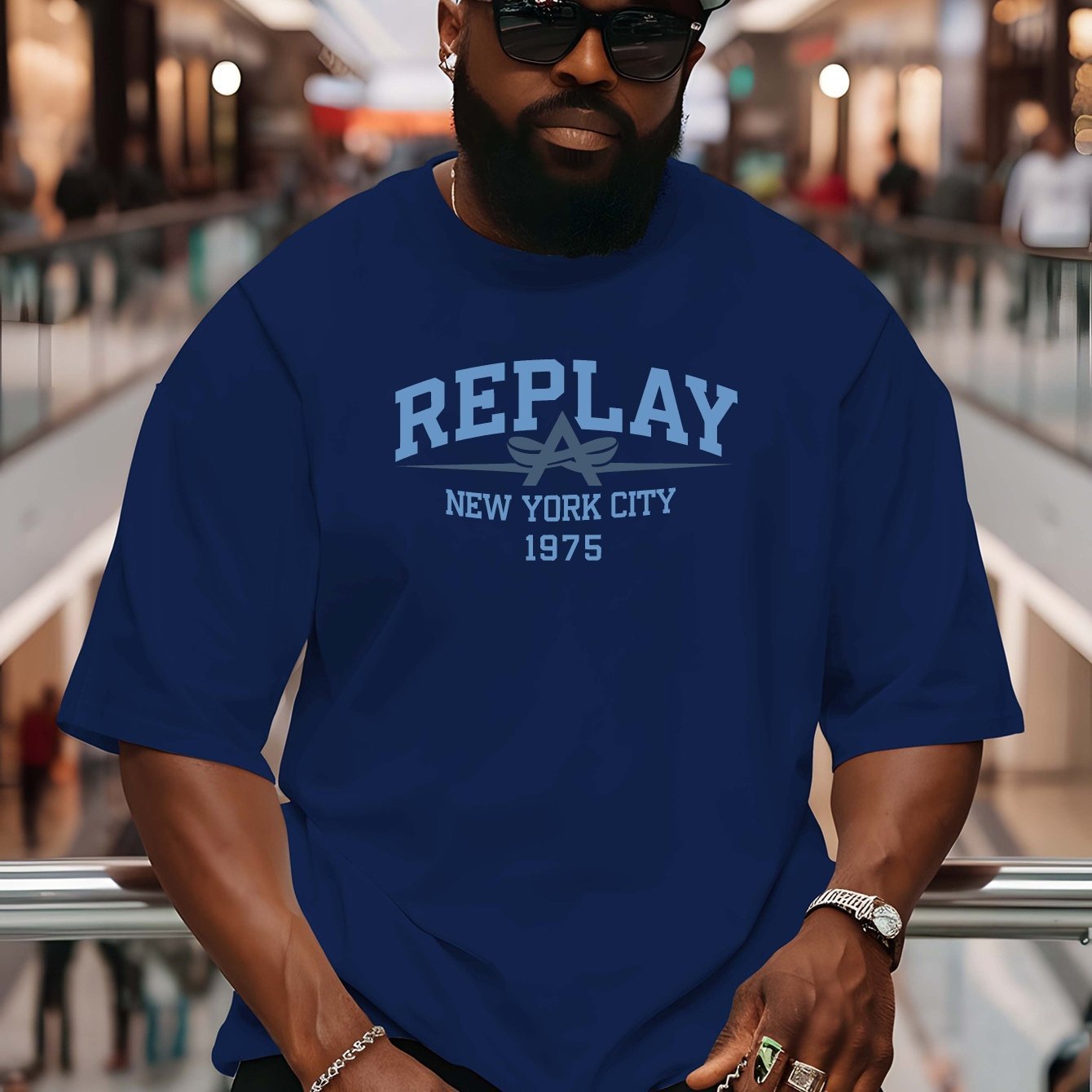 Men's Cotton Letter Print Short-Sleeve T-Shirt