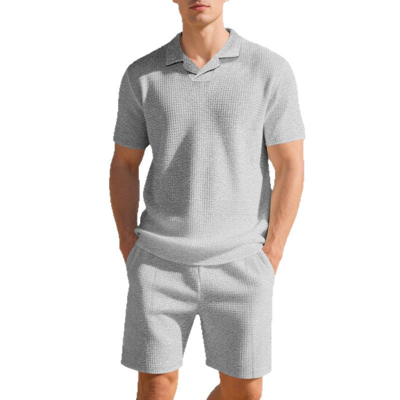 Men's Loose Polo Shirt & Shorts Set