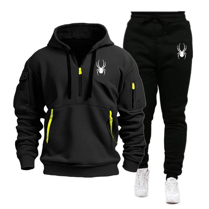 Men's Loose Fit Solid Colour Hoodie & Jogger Set