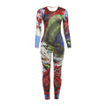 Women's 3D Digital Print Fitted Long Sleeve Jumpsuit