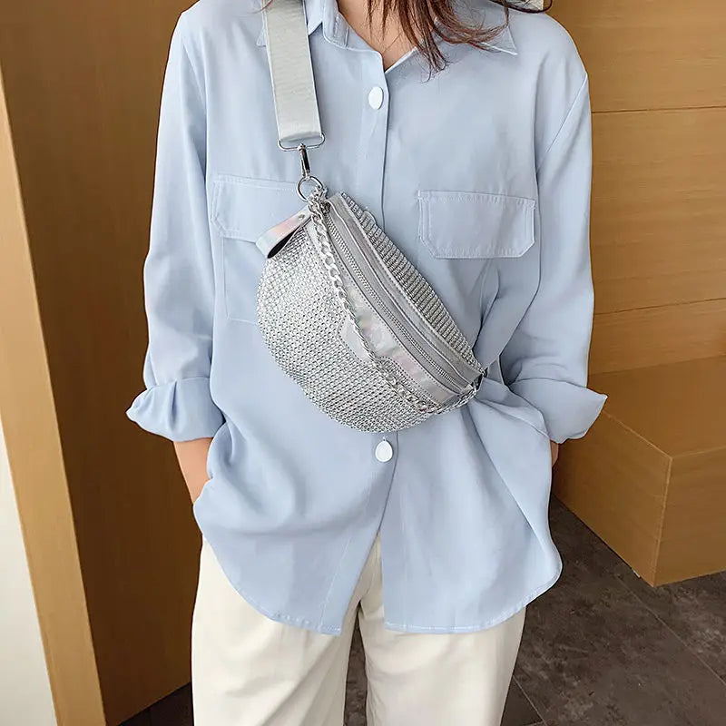 Diamond Chain Crossbody Waist Bag