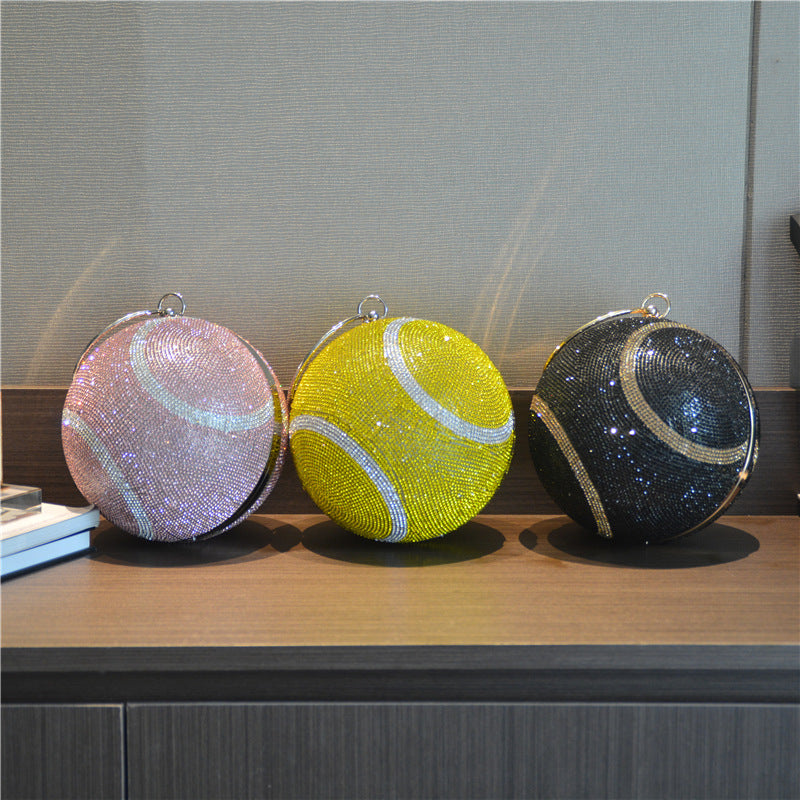 Women's Rhinestone Round Ball Bag – Crossbody Evening Bag