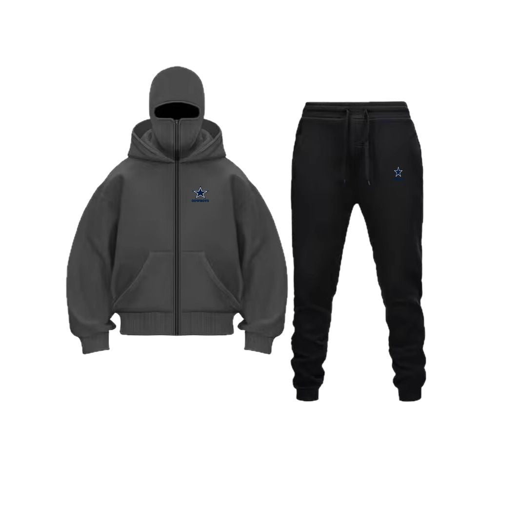 Men's Double-Hooded Zip-Up Sweatshirt