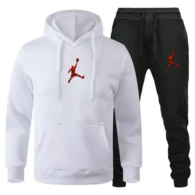 Men's Colour-Block Hoodie & Sweatpants Set