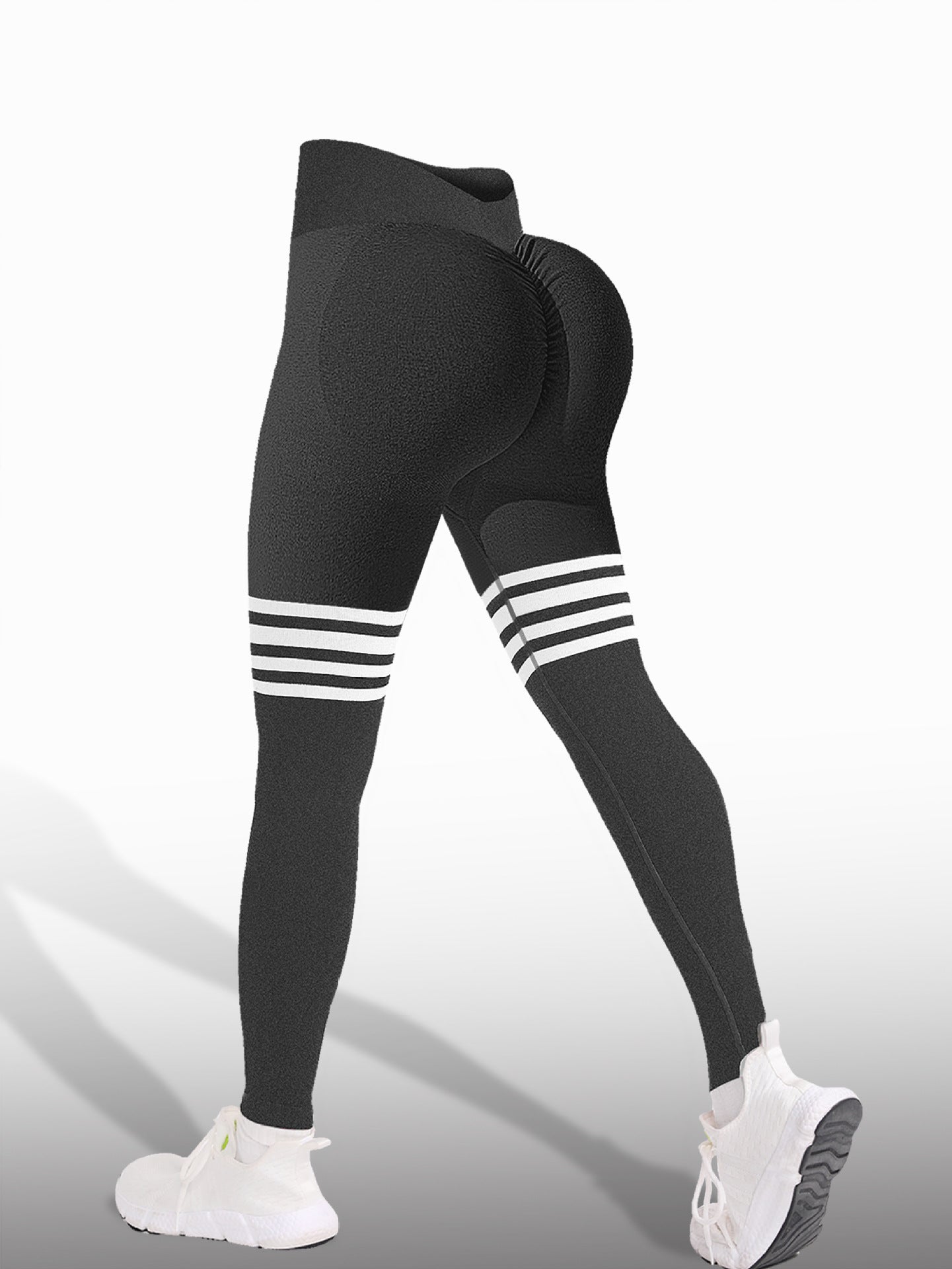 Women's High-Waist Striped Seamless Hip-Lift Yoga Pants