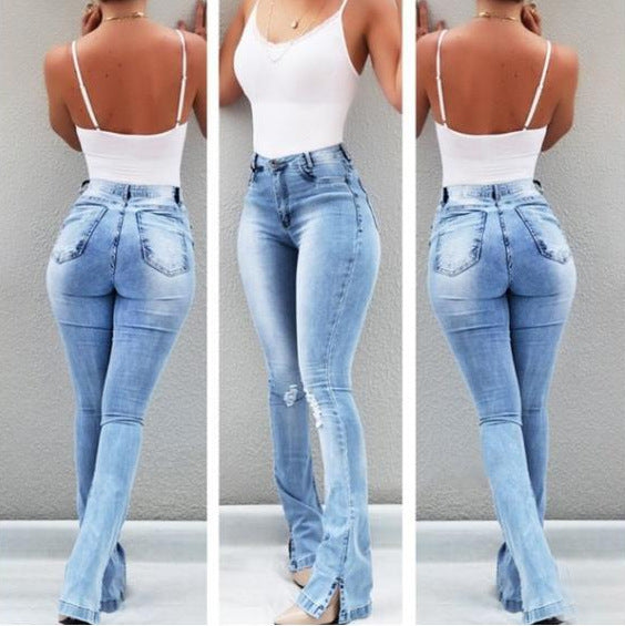 Women's High Waist Stretch Flare Jeans