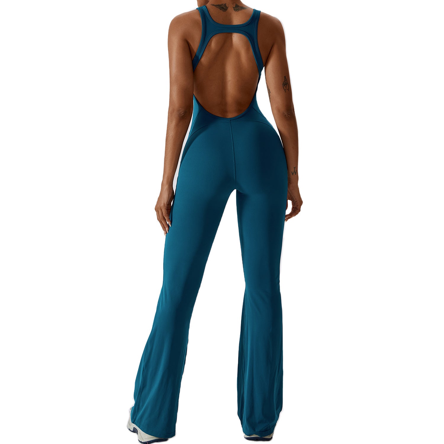 Women's Sleeveless Slim Fit Long Pants Jumpsuit — Full-Length Fitted Bodysuit