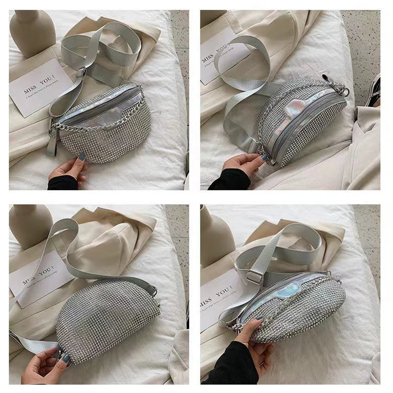 Diamond Chain Crossbody Waist Bag