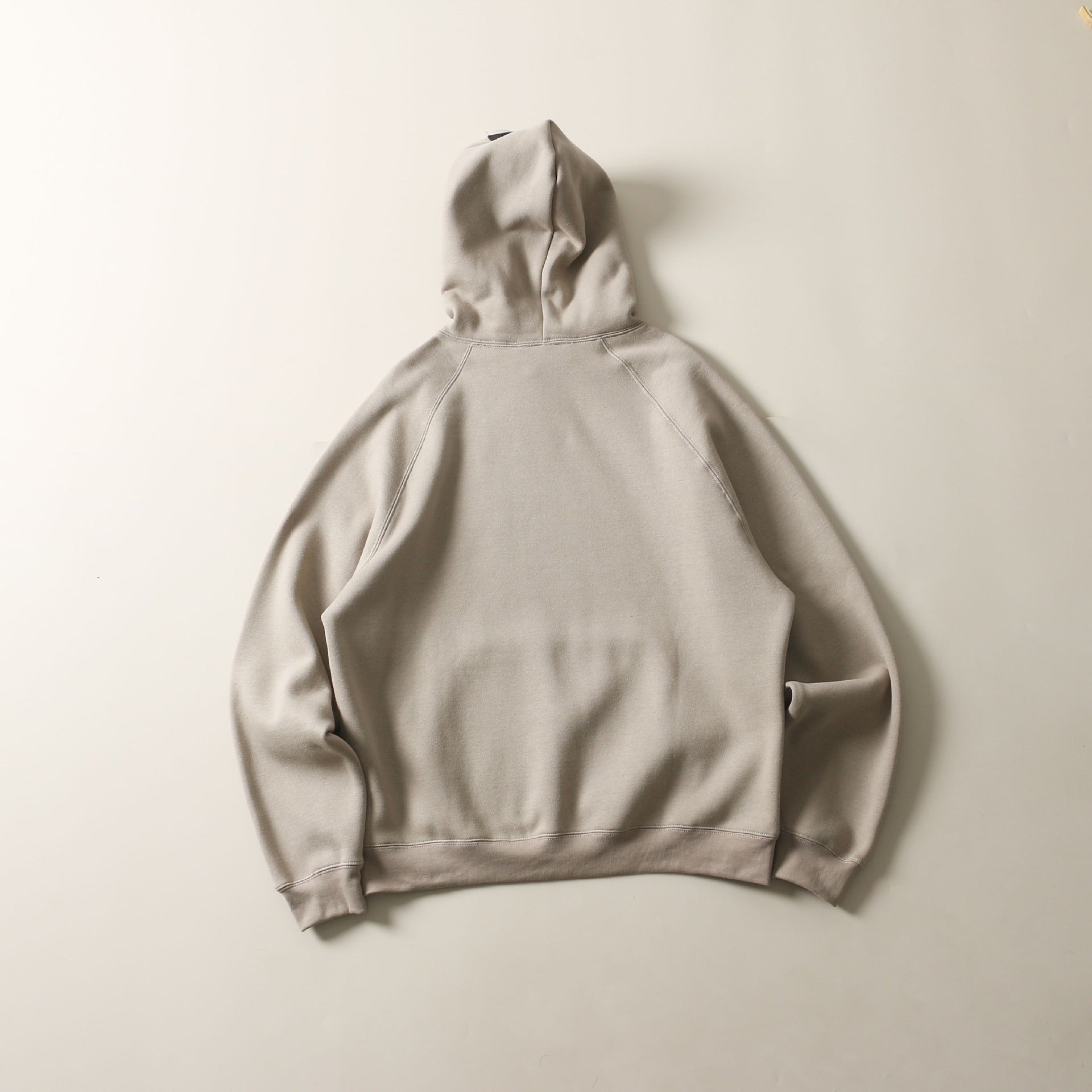 Double Row Flocked Letter Print Raglan Hoodie