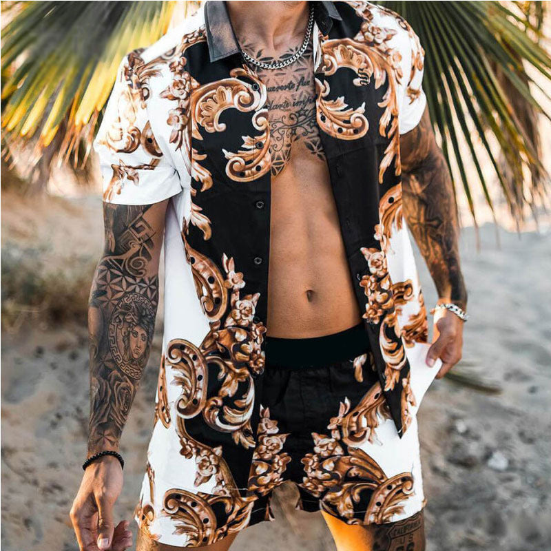 Men's Stretch Short-Sleeve T-Shirt & Shorts Set