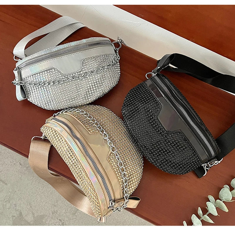 Diamond Chain Crossbody Waist Bag