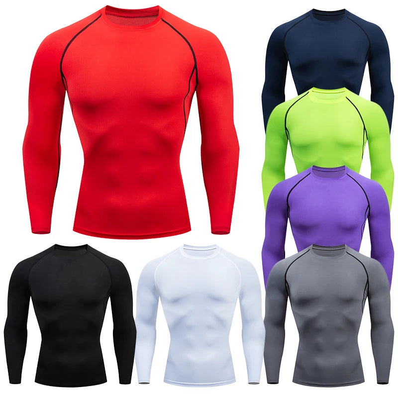 Men's Compression Long-Sleeve Running & Gym Shirt – Quick-Dry Sportswear