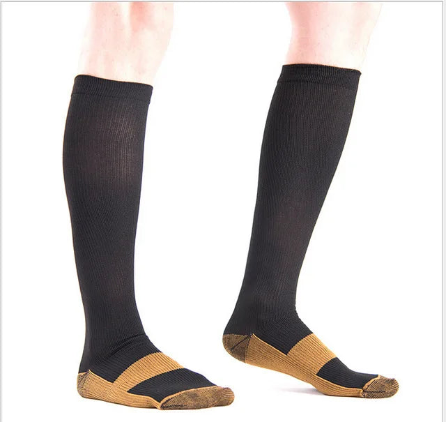 Unisex Nylon Compression Socks – 15-20mmHg Graduated Compression for Running, Travel & Recovery