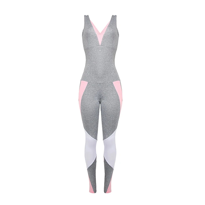 Women's Crossover Back Cutout Yoga Jumpsuit — Gym & Jogging Fitness Set