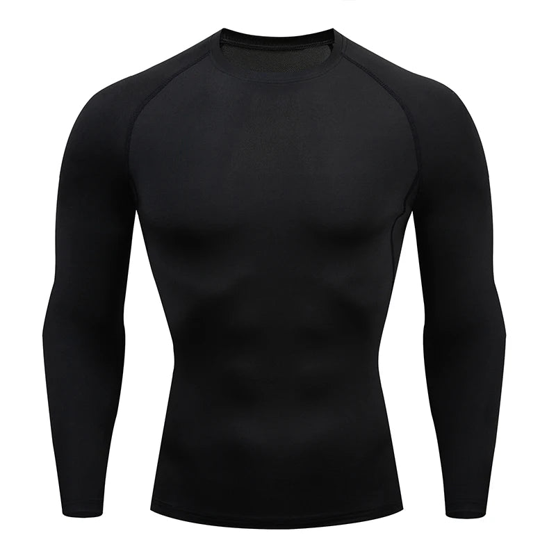 Men's Compression Long-Sleeve Running & Gym Shirt – Quick-Dry Sportswear
