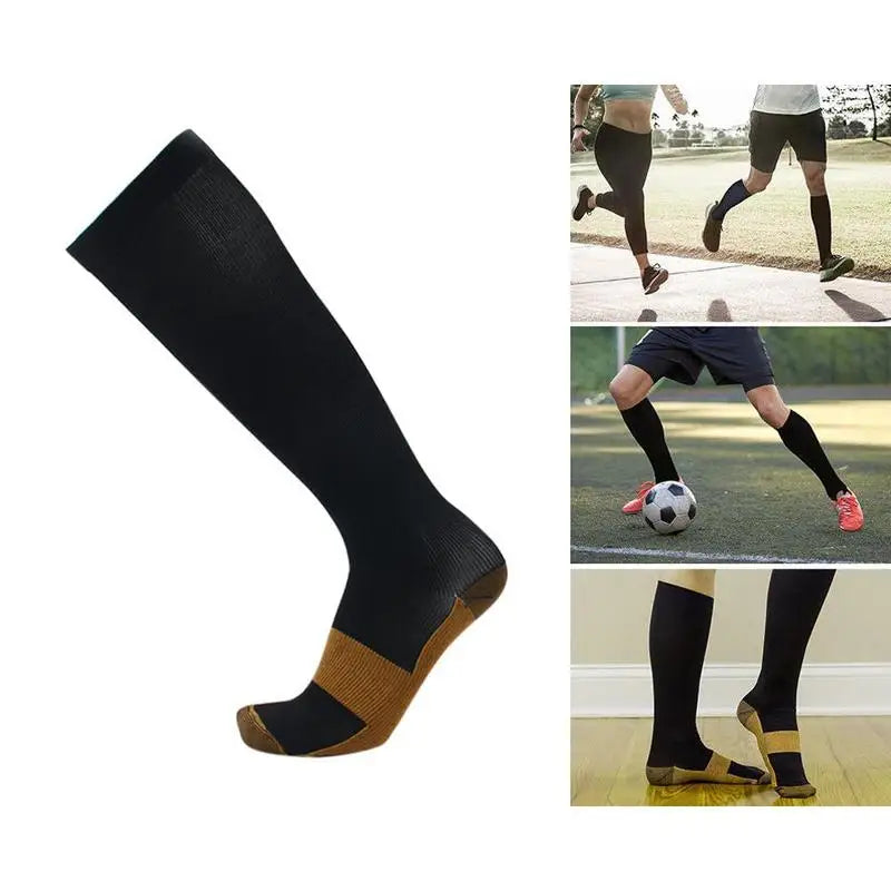 Unisex Nylon Compression Socks – 15-20mmHg Graduated Compression for Running, Travel & Recovery