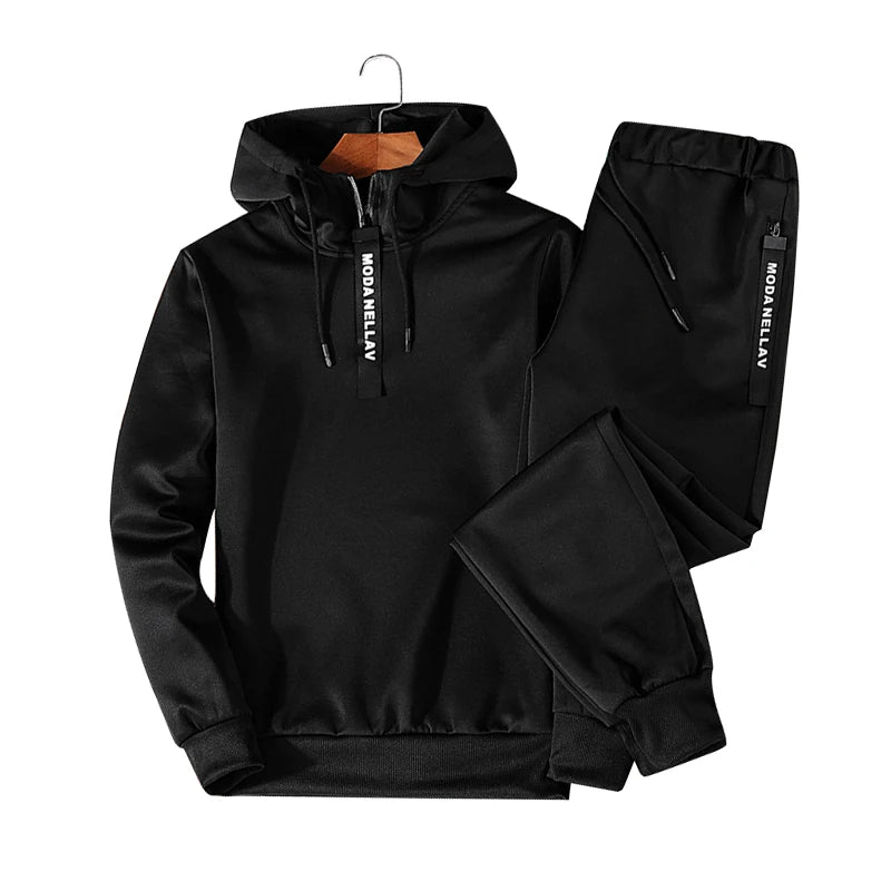 Men's Pullover Hoodie & Drawstring Sweatpants Tracksuit Set