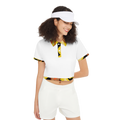 Women's Heavyweight 225g Short-Sleeve Crop Polo Shirt – Yellow/Black