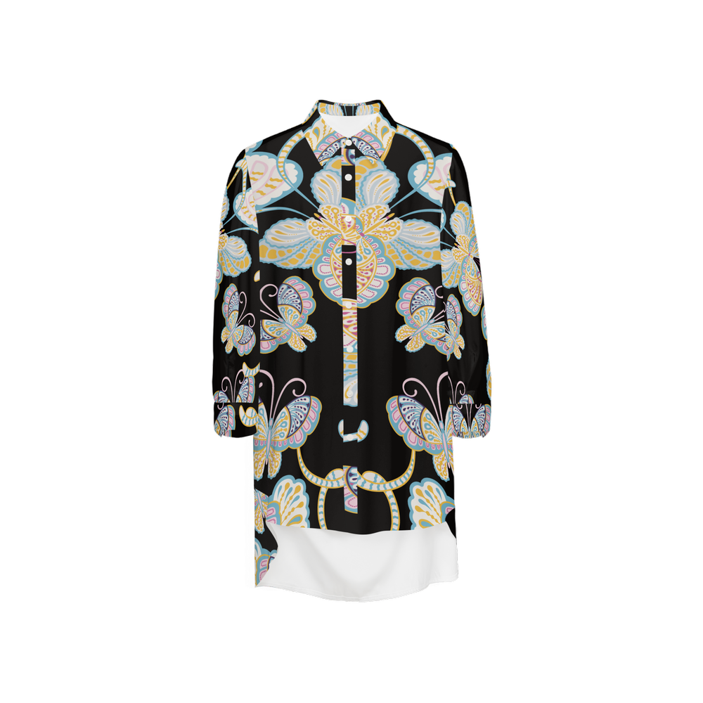 Silky High-Low Long-Sleeve Shirt