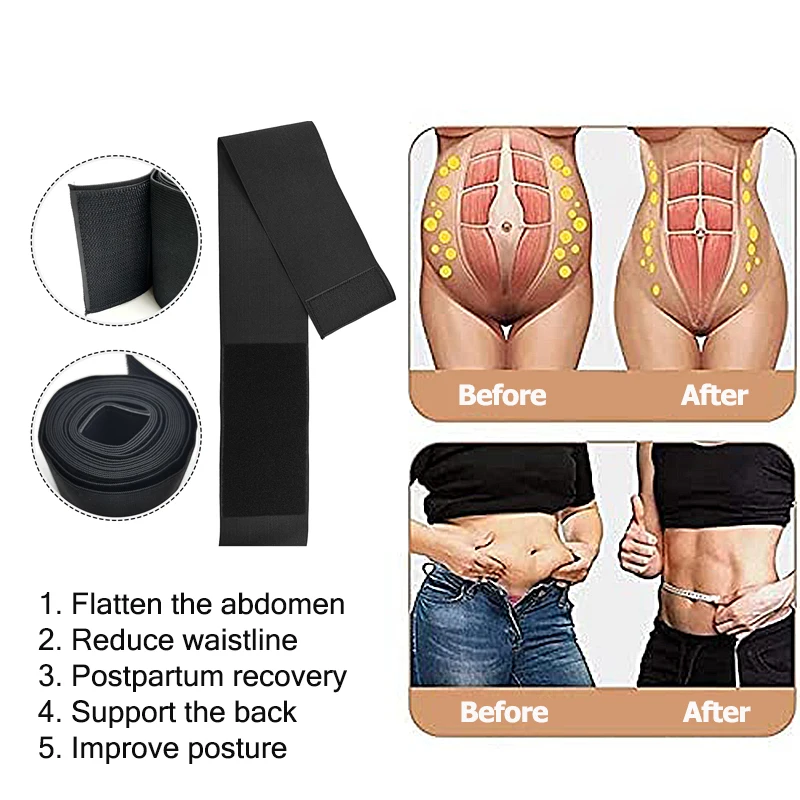 Postpartum Belly Band & Waist Trainer – Slimming Tummy Compression Wrap Belt