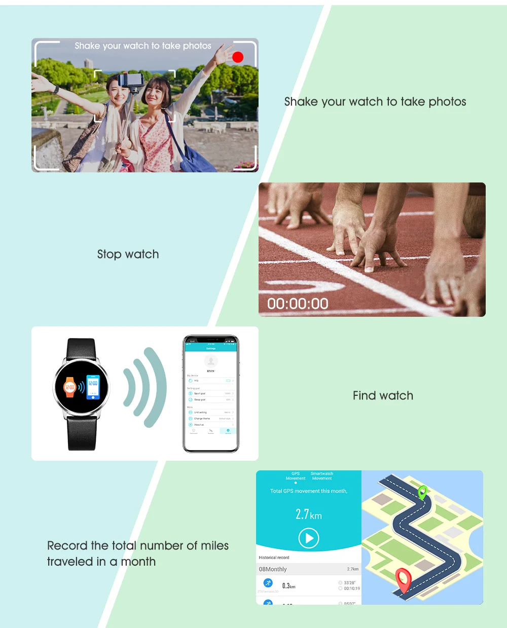RUNDOING Q8 Smart Watch – OLED Fitness Tracker for Women