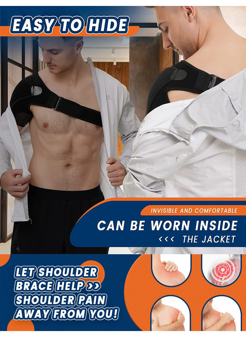 Adjustable Shoulder Brace & Compression Support – Anti-Strain Sports Protection