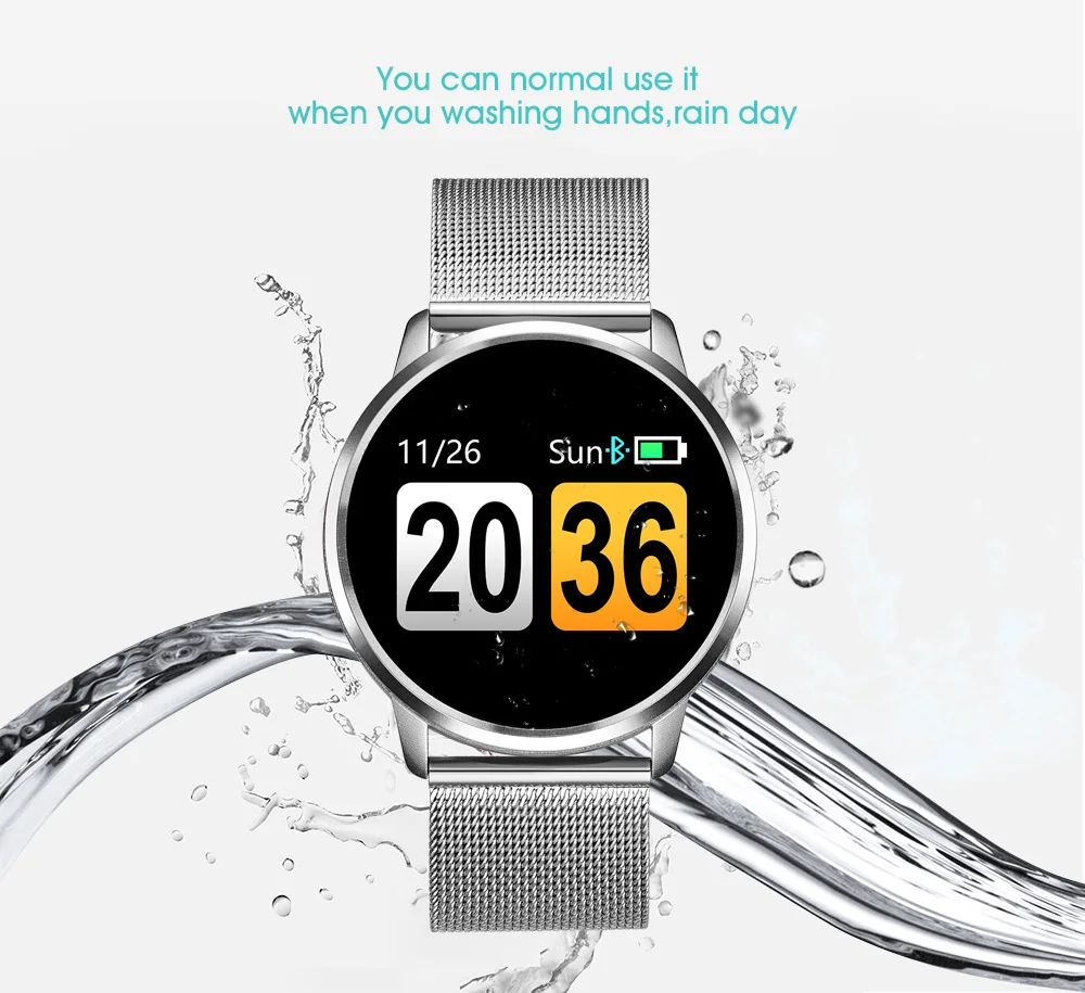 RUNDOING Q8 Smart Watch – OLED Fitness Tracker for Women