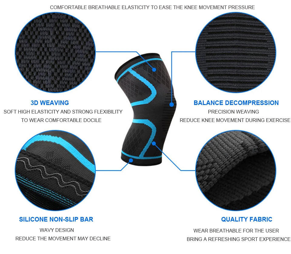 Compression Knee Pad Sleeve – Running, Cycling, Basketball & Volleyball Support