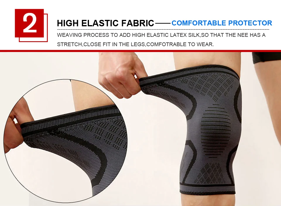 Compression Knee Pad Sleeve – Running, Cycling, Basketball & Volleyball Support