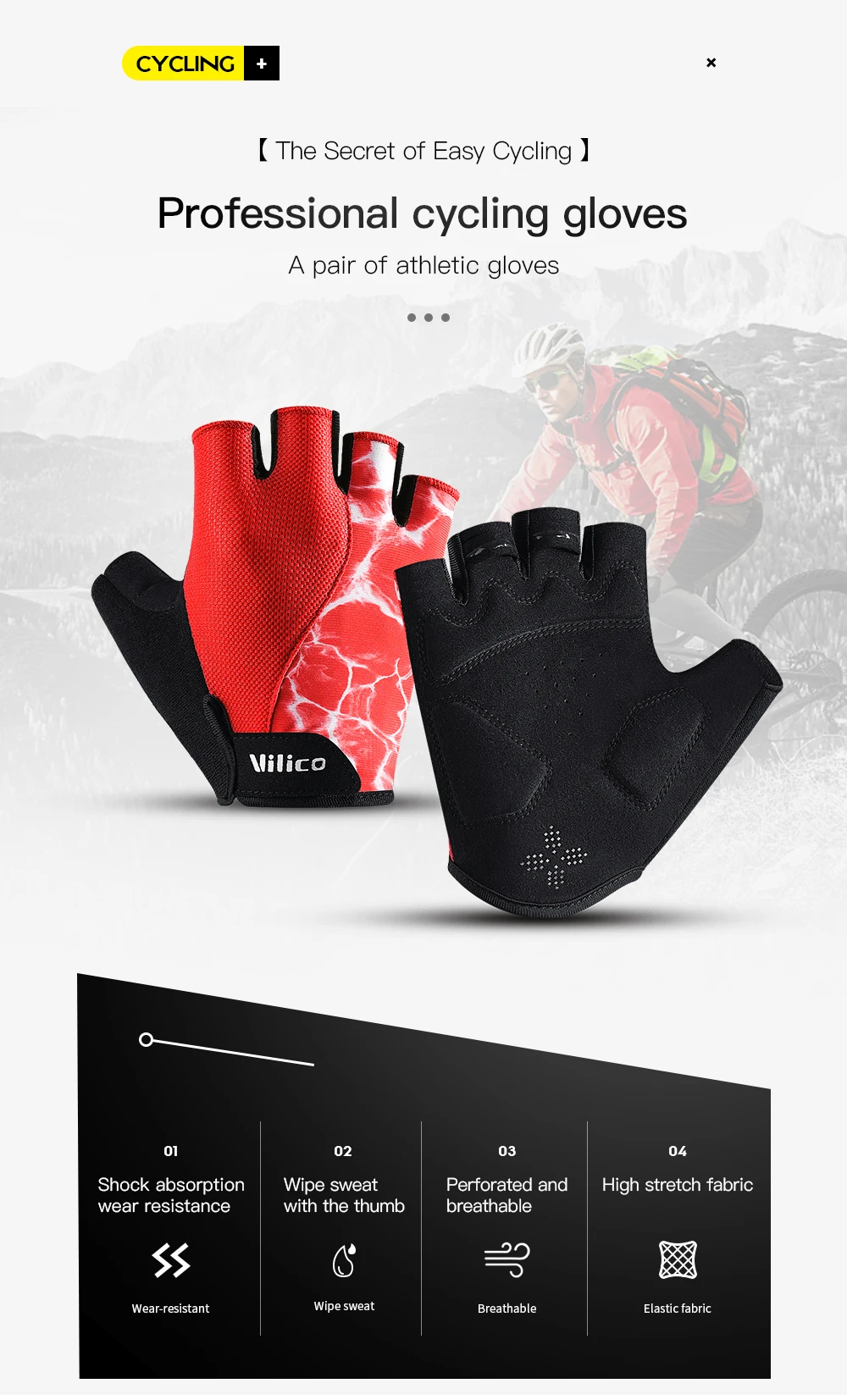 Half Finger Cycling & Fitness Gloves – Anti-Slip Shock-Absorbing Sports Gloves